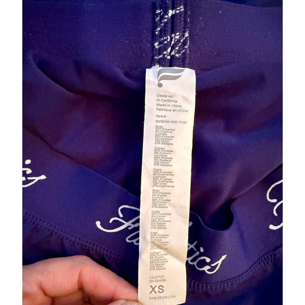 Fabletics Skort XS Blue Logo Waistband Activewear Athleisure Tennis Gym Wear - Picture 6 of 8